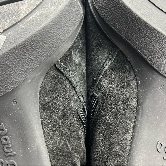 Paul Green Heeled Suede Black Booties Womens Size US 8.5‎ UK 6 Side Zipper NEW - Picture 8 of 11